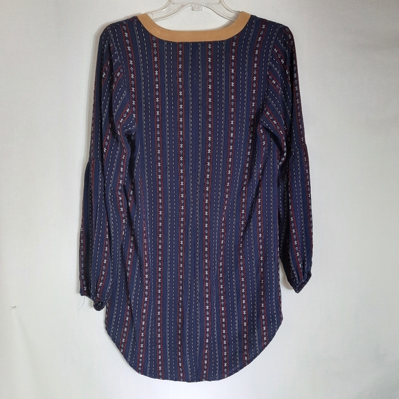 Umgee Women's Medium Tunic Asymmetrical Hem Blue - Picture 4 of 6